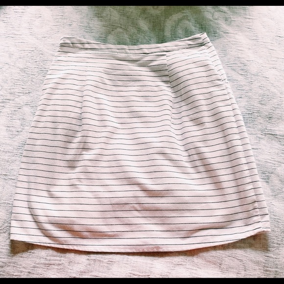 White Skirt with Black Stripes & Tortoise Buttons - Picture 8 of 16